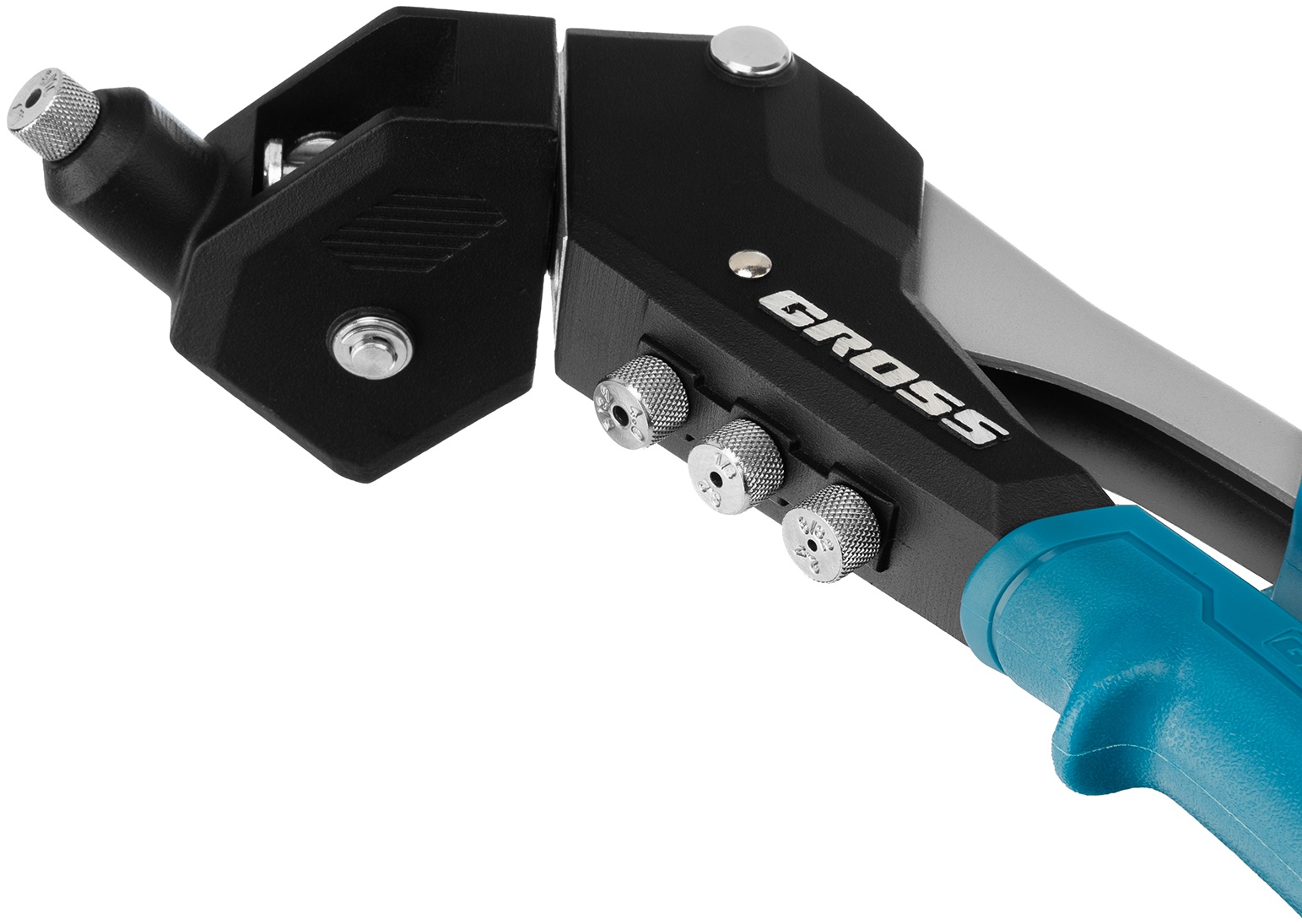 Заклепочник ручной, 290 мм, поворотный, 0-360, заклепки 2,4-3,2-4,0-4,8 мм Gross