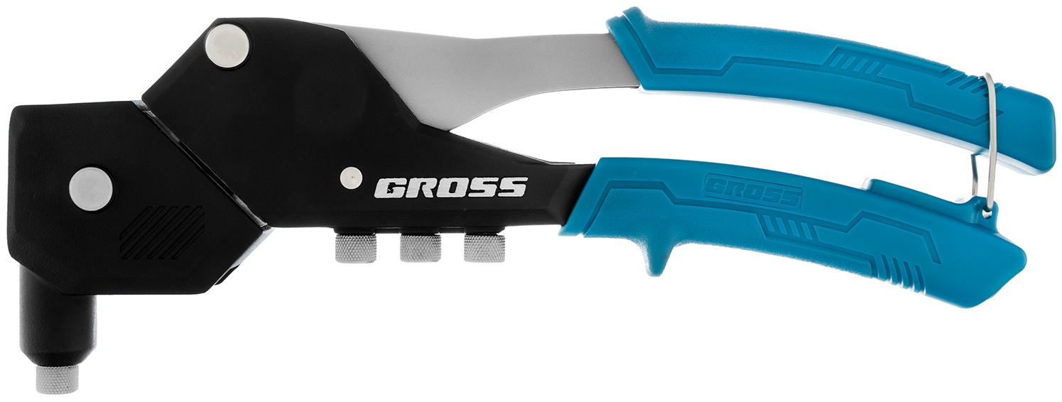 Заклепочник ручной, 290 мм, поворотный, 0-360, заклепки 2,4-3,2-4,0-4,8 мм Gross