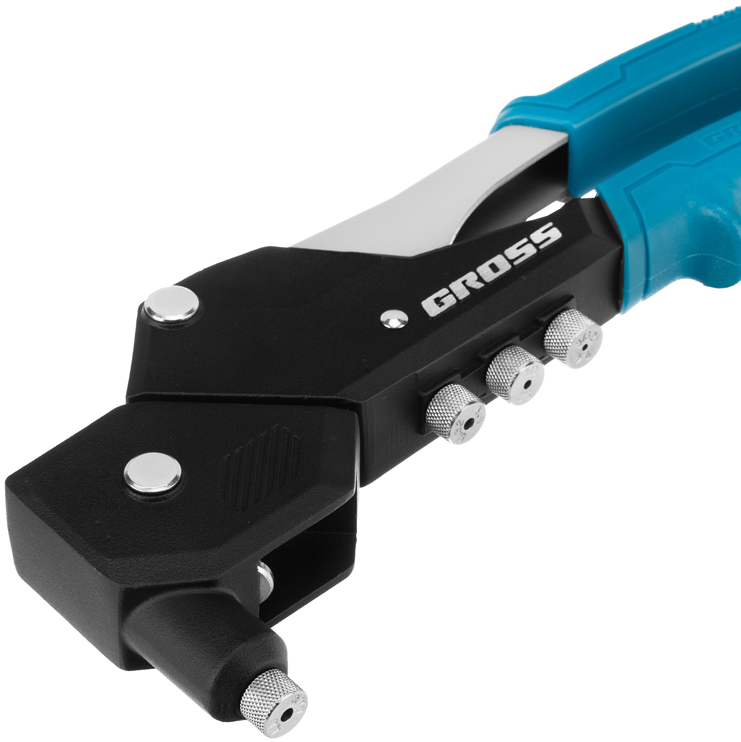 Заклепочник ручной, 290 мм, поворотный, 0-360, заклепки 2,4-3,2-4,0-4,8 мм Gross