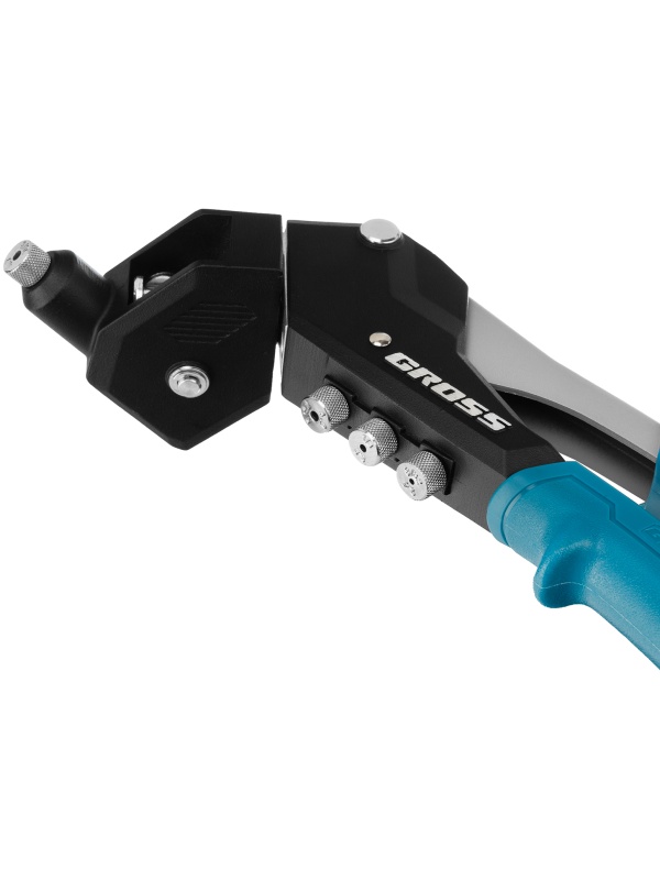 Заклепочник ручной, 290 мм, поворотный, 0-360, заклепки 2,4-3,2-4,0-4,8 мм Gross