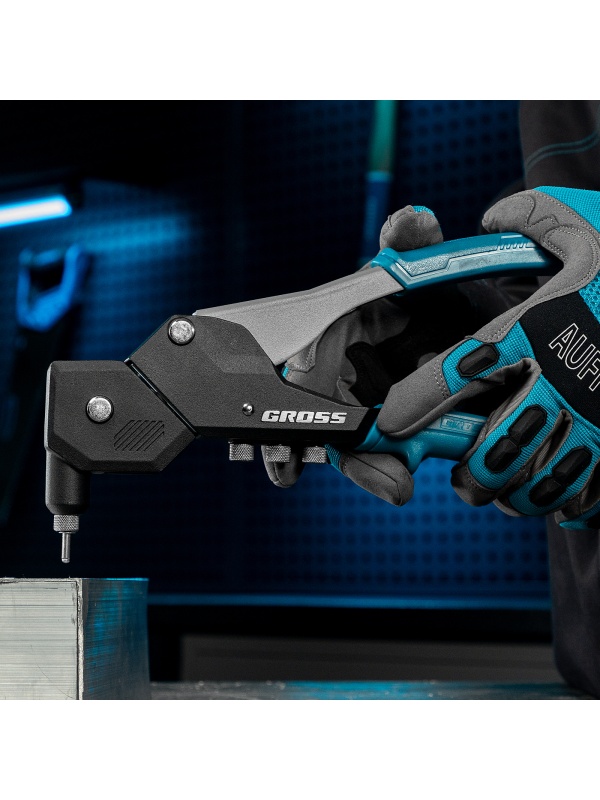 Заклепочник ручной, 290 мм, поворотный, 0-360, заклепки 2,4-3,2-4,0-4,8 мм Gross