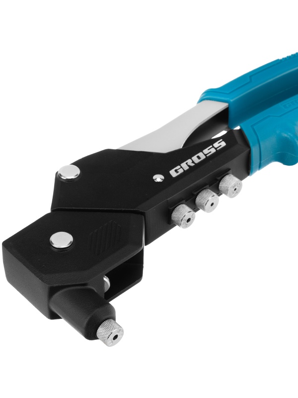 Заклепочник ручной, 290 мм, поворотный, 0-360, заклепки 2,4-3,2-4,0-4,8 мм Gross