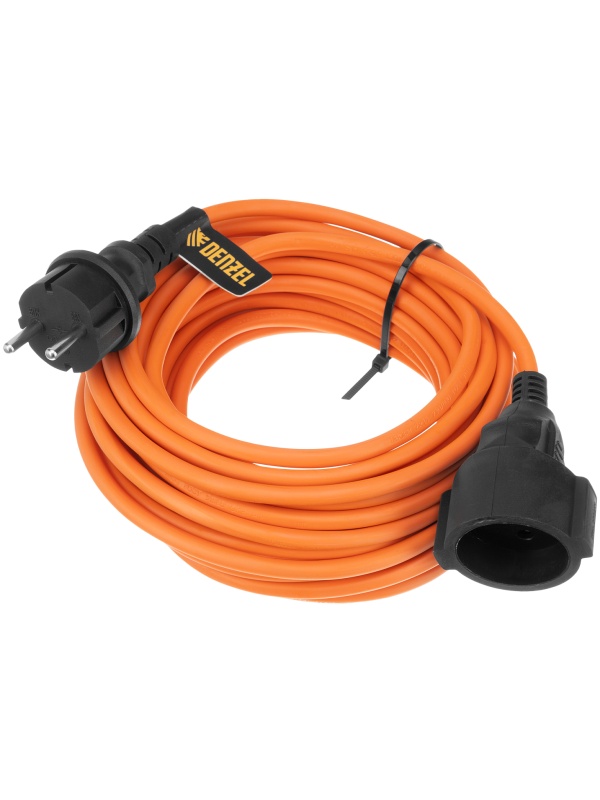 Удлинитель-шнур силовой Garden Series, б/з, ПВС, 10м, 1 розетка, 2 x 1,5 мм, 3 м Denzel