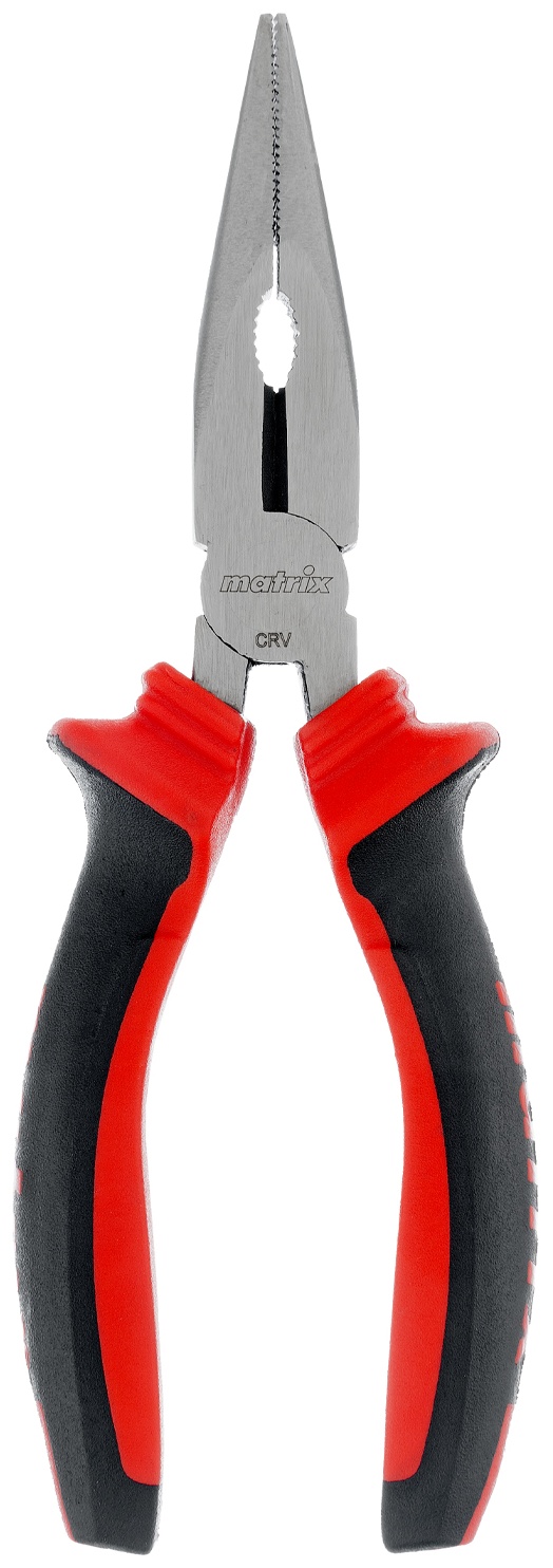 Длинногубцы прямые, 160 мм, хром-ванадий, двухкомпонентные рукоятки Matrix