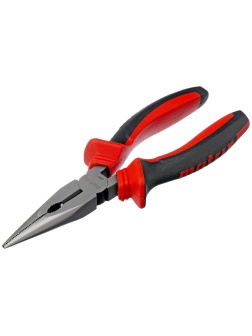 Длинногубцы прямые, 160 мм, хром-ванадий, двухкомпонентные рукоятки Matrix