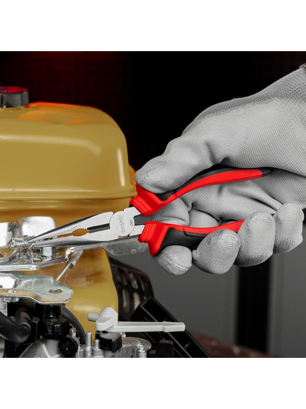 Длинногубцы прямые, 160 мм, хром-ванадий, двухкомпонентные рукоятки Matrix