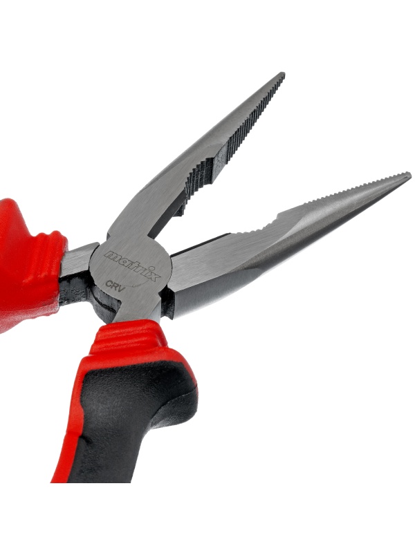 Длинногубцы прямые, 160 мм, хром-ванадий, двухкомпонентные рукоятки Matrix