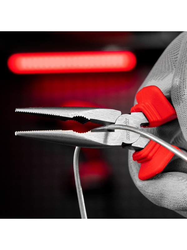 Длинногубцы прямые, 160 мм, хром-ванадий, двухкомпонентные рукоятки Matrix