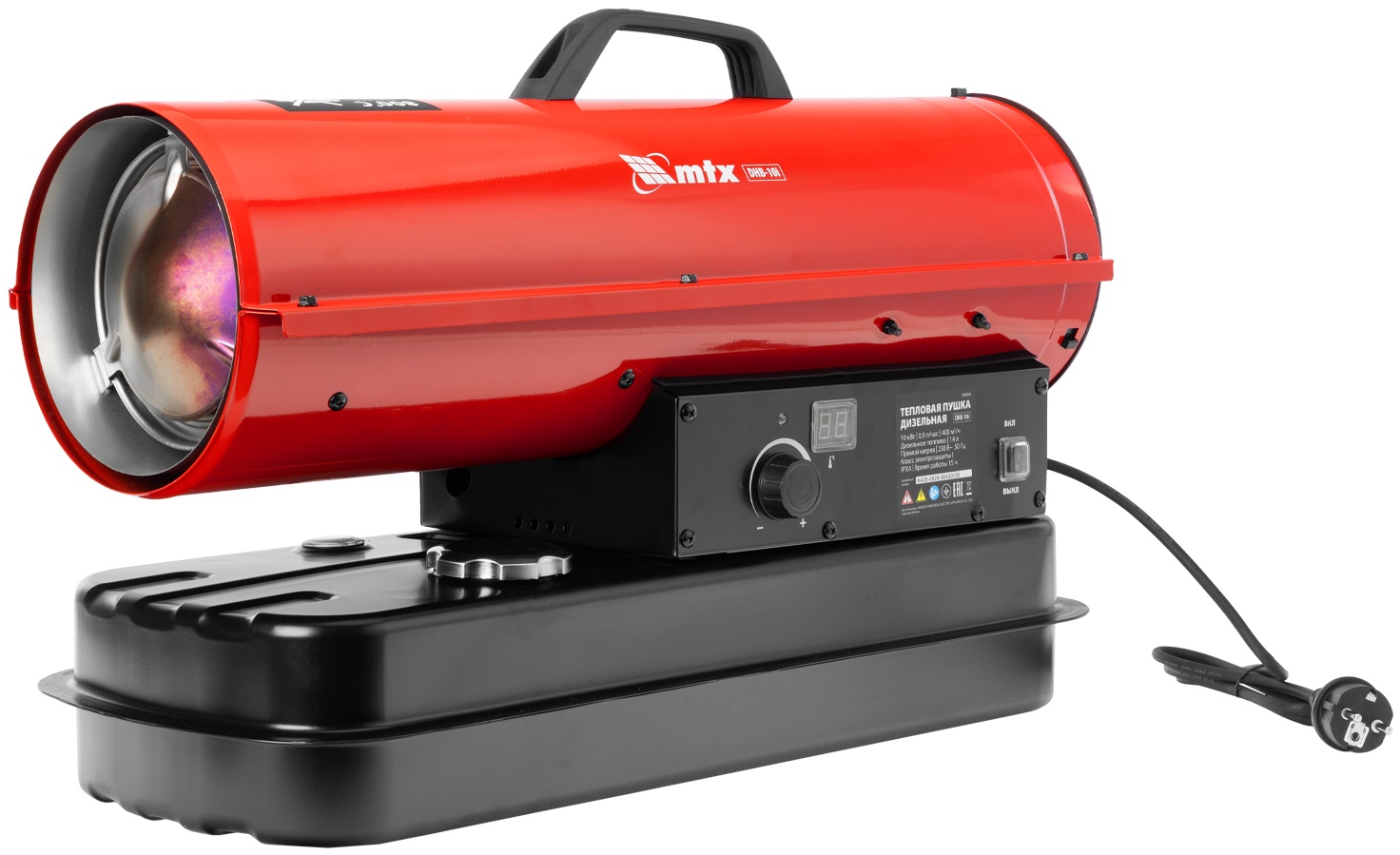 Дизельная тепловая пушка DHB-10i, 10 кВт, 400 м3/ч, прямой нагрев, термостат MTX