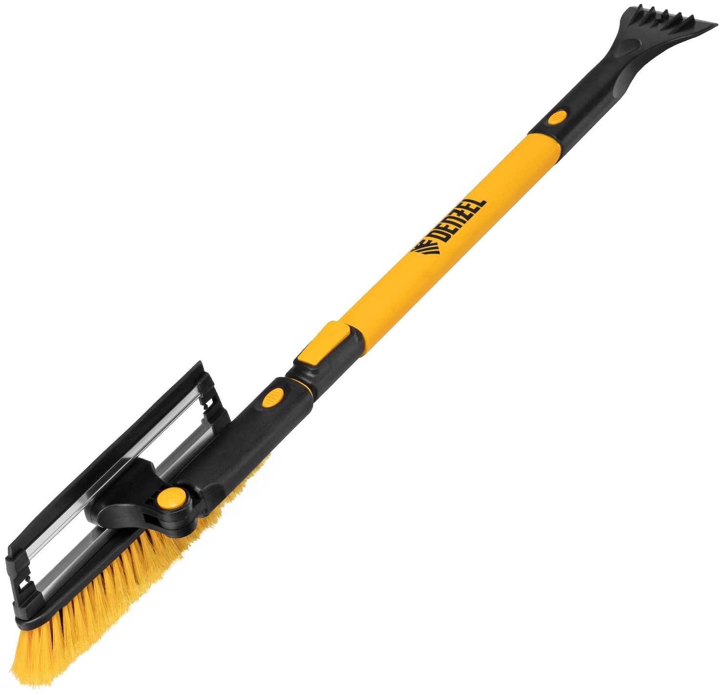 Щетка-сметка для снега со скребком, телескоп, поворотная голова, водосгон, 900-1200 мм Denzel