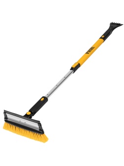 Щетка-сметка для снега со скребком, телескоп, поворотная голова, водосгон, 900-1200 мм Denzel