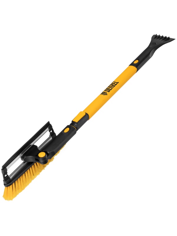 Щетка-сметка для снега со скребком, телескоп, поворотная голова, водосгон, 900-1200 мм Denzel