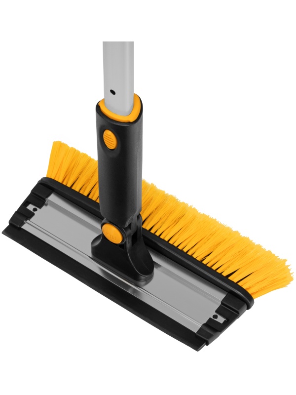 Щетка-сметка для снега со скребком, телескоп, поворотная голова, водосгон, 900-1200 мм Denzel