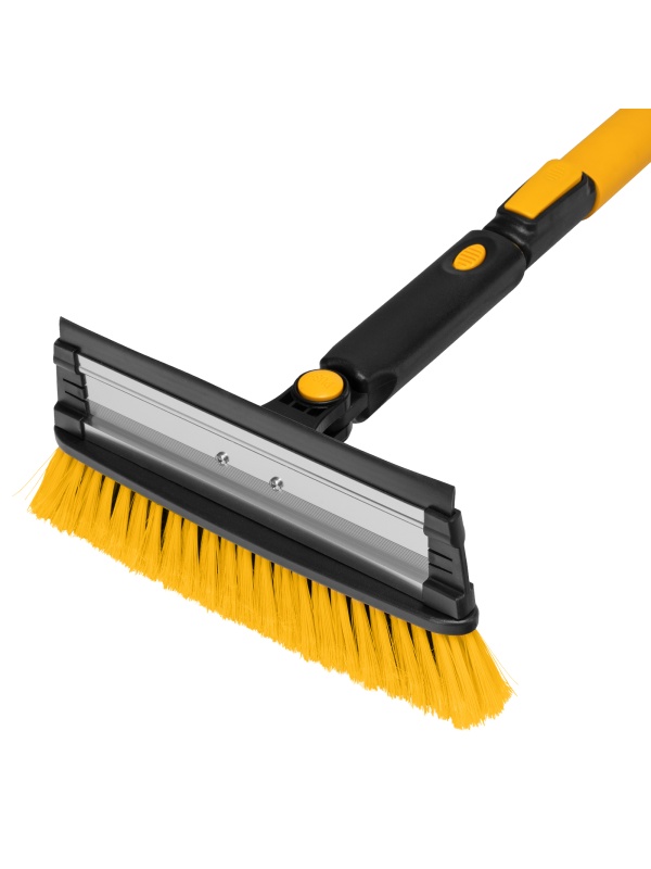 Щетка-сметка для снега со скребком, телескоп, поворотная голова, водосгон, 900-1200 мм Denzel