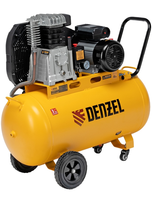 Компрессор воздушный рем. привод BCI 2200/100, 2,2 кВт, 100 литров, 420 л/мин Denzel
