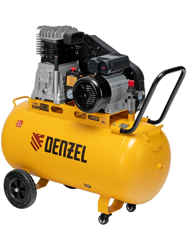 Компрессор воздушный рем. привод BCI 2200/100, 2,2 кВт, 100 литров, 420 л/мин Denzel