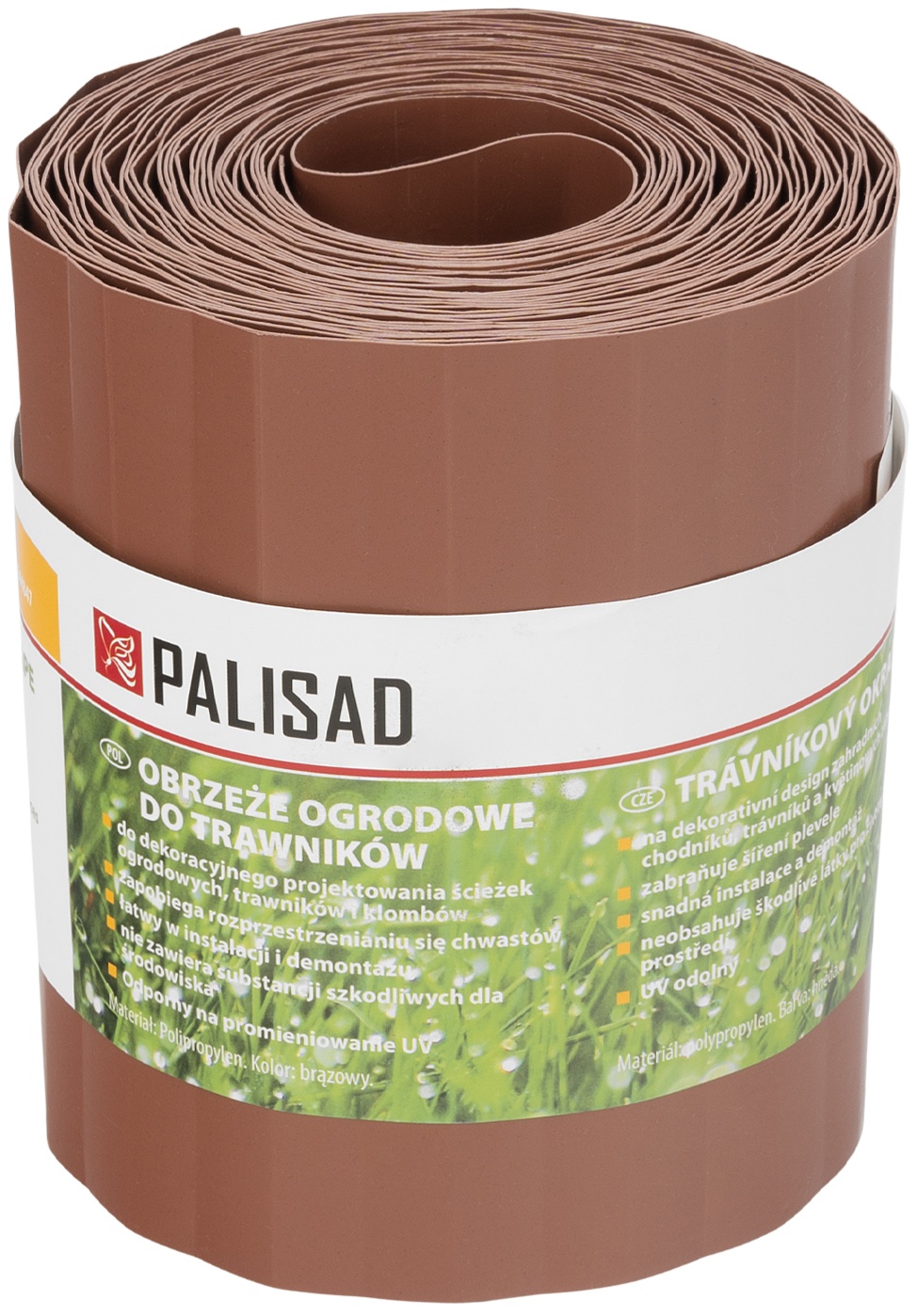 Бордюрная лента, 15х900 см, полипропиленовая, коричневая, Россия Palisad