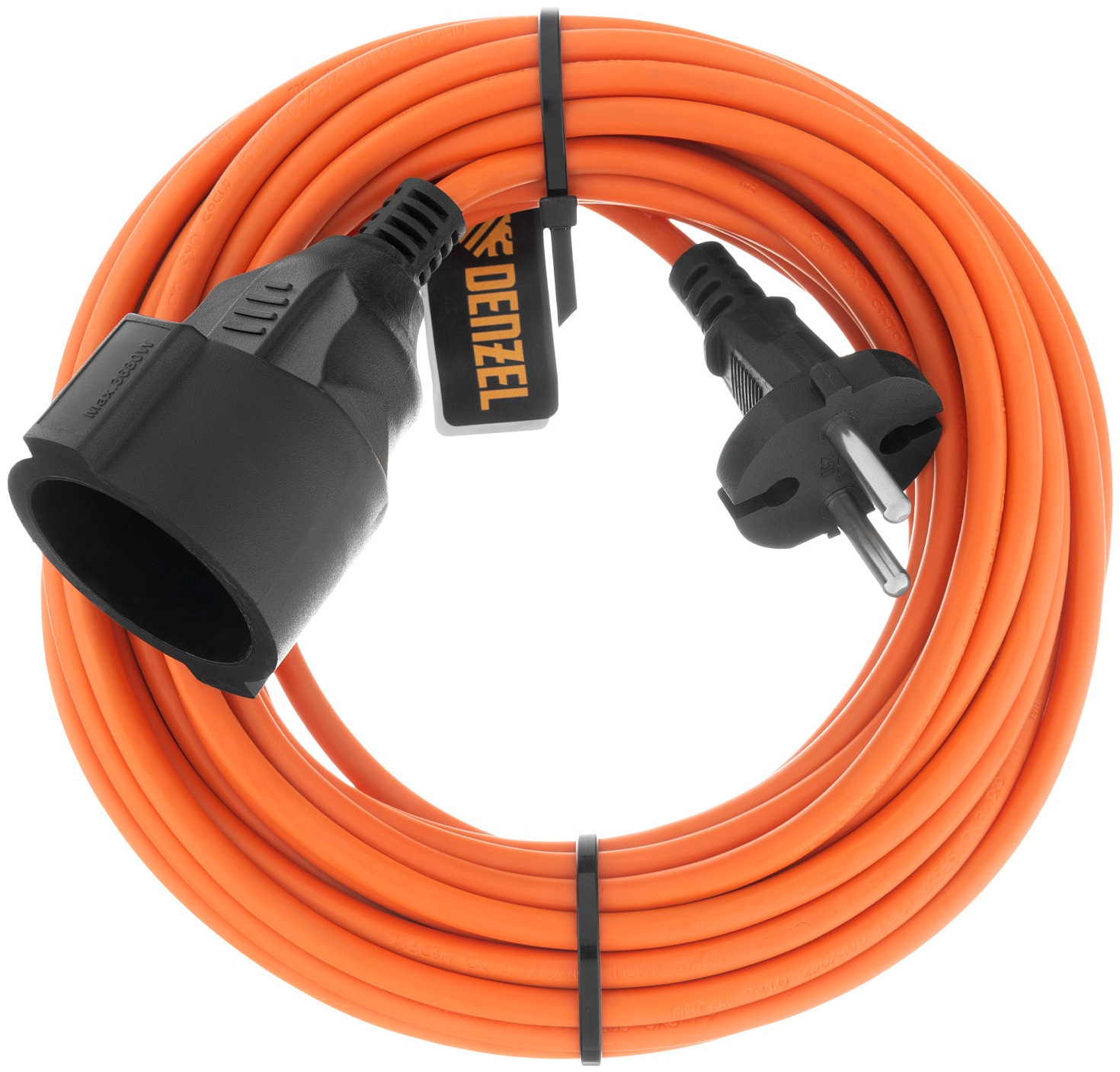 Удлинитель-шнур силовой Garden Series, б/з, ПВС, 10м, 1 розетка, 2 x 1 мм, 3 м Denzel