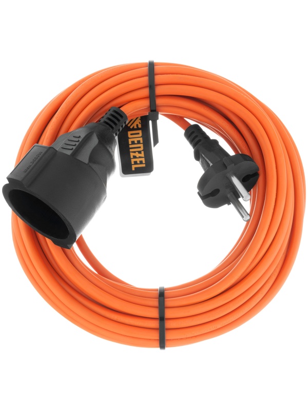 Удлинитель-шнур силовой Garden Series, б/з, ПВС, 10м, 1 розетка, 2 x 1 мм, 3 м Denzel