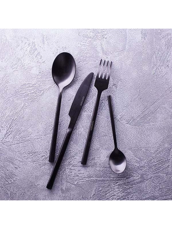 Черная столовая вилка «Саппоро бэйсик» - 19 см.