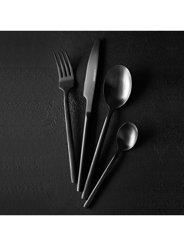 Черная столовая вилка «Саппоро бэйсик» - 19 см.