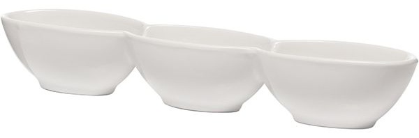 Менажница «Кунстверк» 3 секции;фарфор;,H=45,L=300,B=55мм;белый