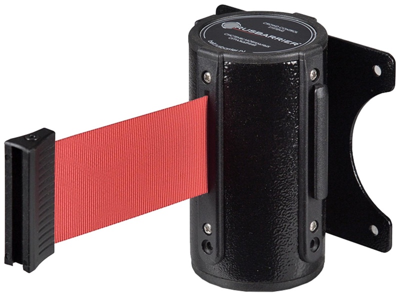 Столбик ограждения TEH_Настенный блок окрашенный с вытяж.лентой 5м красный