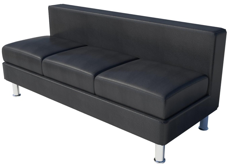 Модуль прямой UEX_Лайт 3 трехместный к/з черный Pegasso black