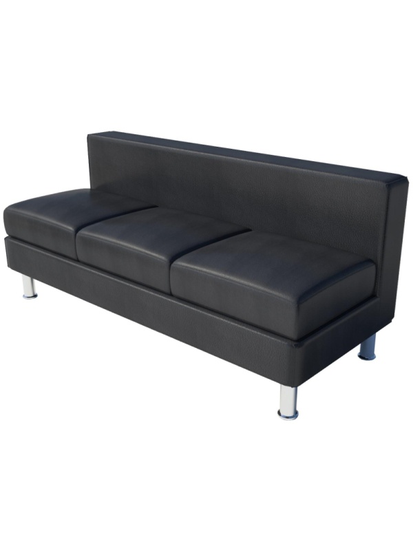 Модуль прямой UEX_Лайт 3 трехместный к/з черный Pegasso black