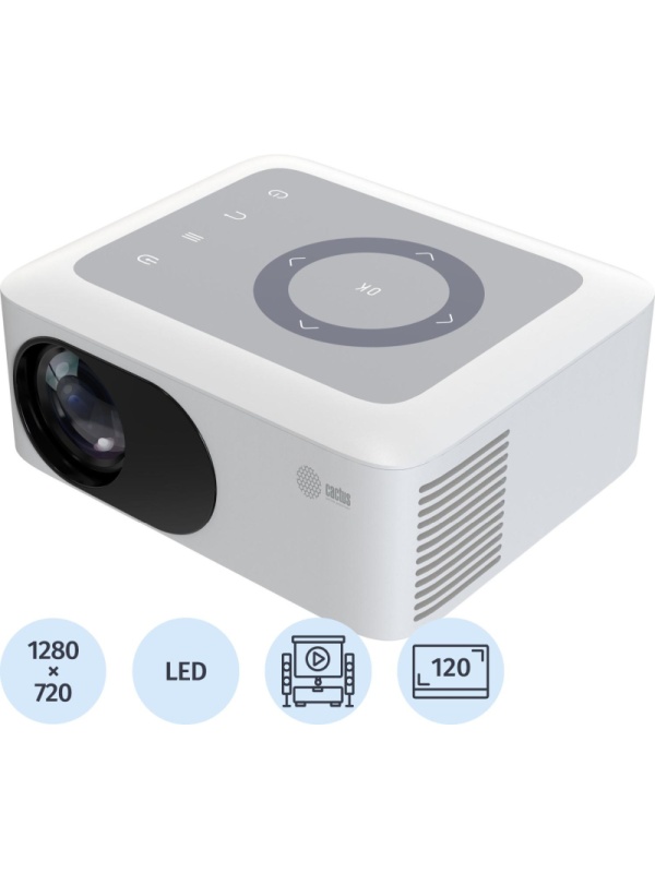 Проектор Cactus CS-PRE.08WT.WXGA LCD 1500Lm ANSI 1000:1 1xHDMI 0.5кг