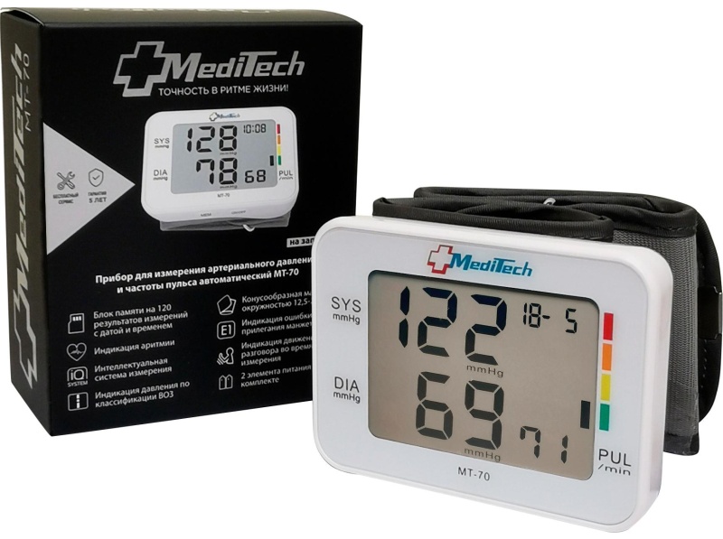 Тонометр автоматический MediTech МТ-70 на запястье