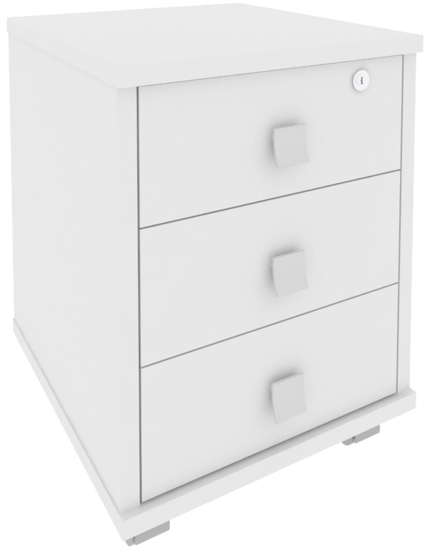 Тумба подкатная Style 3 ящика с замком Л.ТМ-3Y 420x450x563 Белый