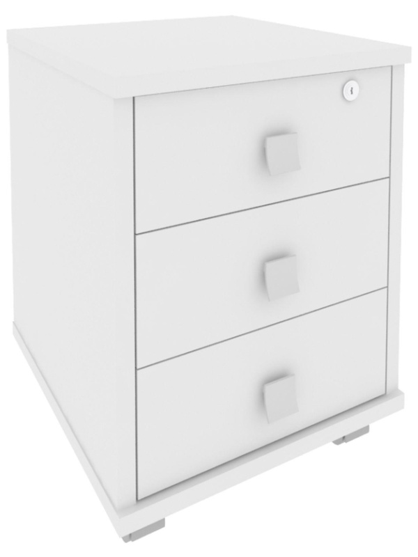 Тумба подкатная Style 3 ящика с замком Л.ТМ-3Y 420x450x563 Белый