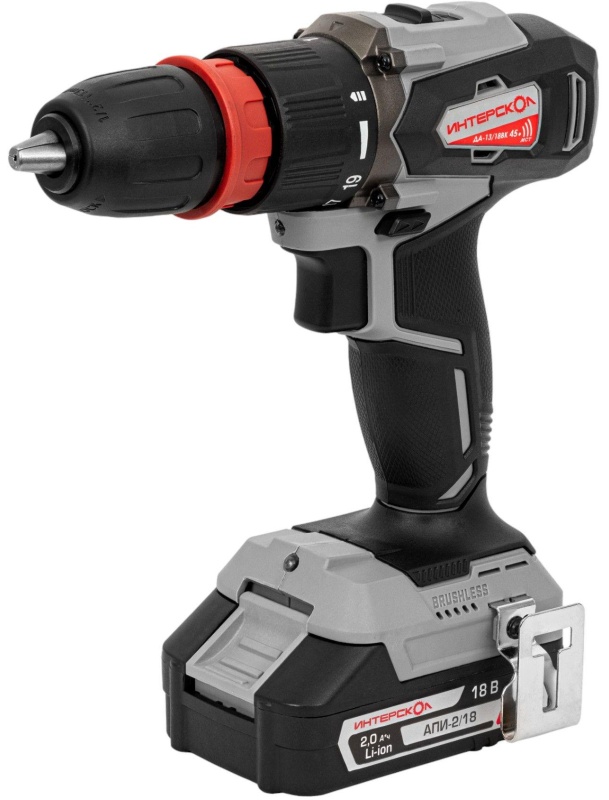 Дрель-шуруповерт акк. ДА-13/18ВК 45 комби(кейс, 2 аккум.,2Ач, патрон 13мм.)