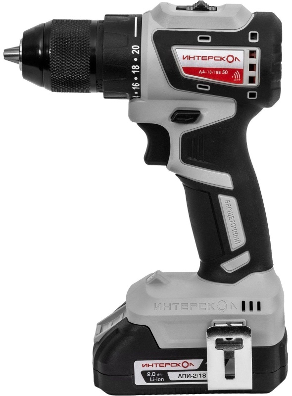 Дрель-шуруповерт акк.бесщеточная(кейс, 2 аккум. 2Ач, ЗУ)ДА-13/18В 50