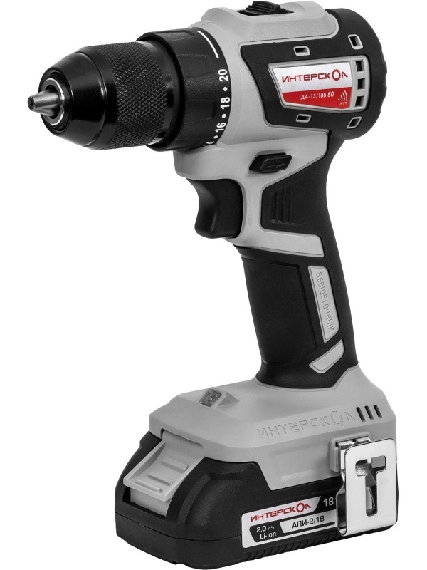Дрель-шуруповерт акк.бесщеточная(кейс, 2 аккум. 2Ач, ЗУ)ДА-13/18В 50