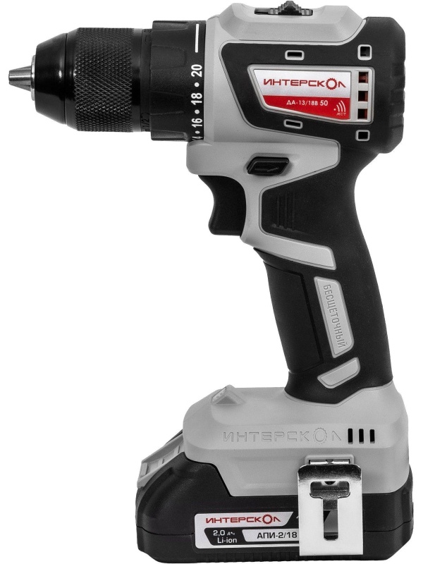 Дрель-шуруповерт акк.бесщеточная(кейс, 2 аккум. 2Ач, ЗУ)ДА-13/18В 50