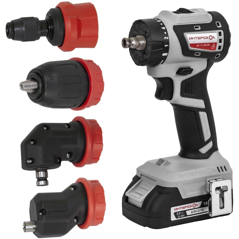 Дрель-шуруповерт акк. ДА-13/18В 50 комби  (кейс, 2 акк., 2Ач, 4 насадки)