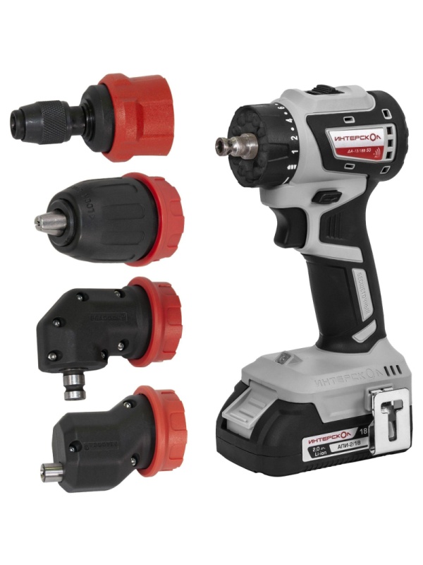Дрель-шуруповерт акк. ДА-13/18В 50 комби  (кейс, 2 акк., 2Ач, 4 насадки)