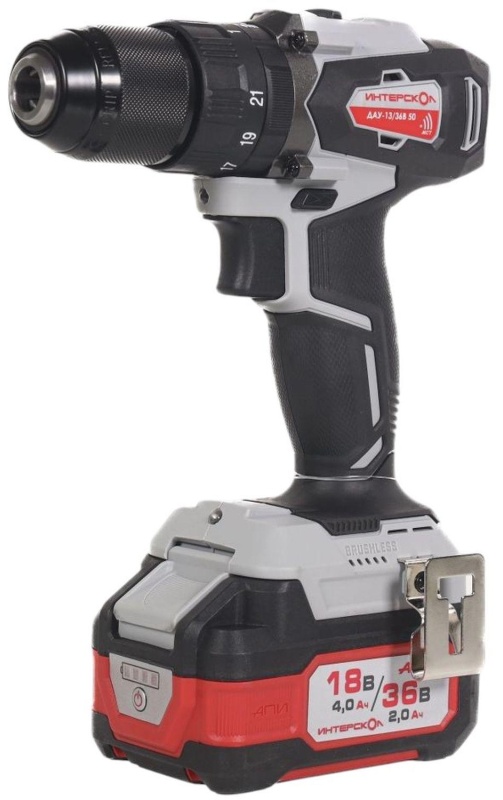 Дрель-шуруповерт бесщеточная ударн.акк.(кейс,2 акк. 2,0Ач, ЗУ)ДАУ-13/36В 50