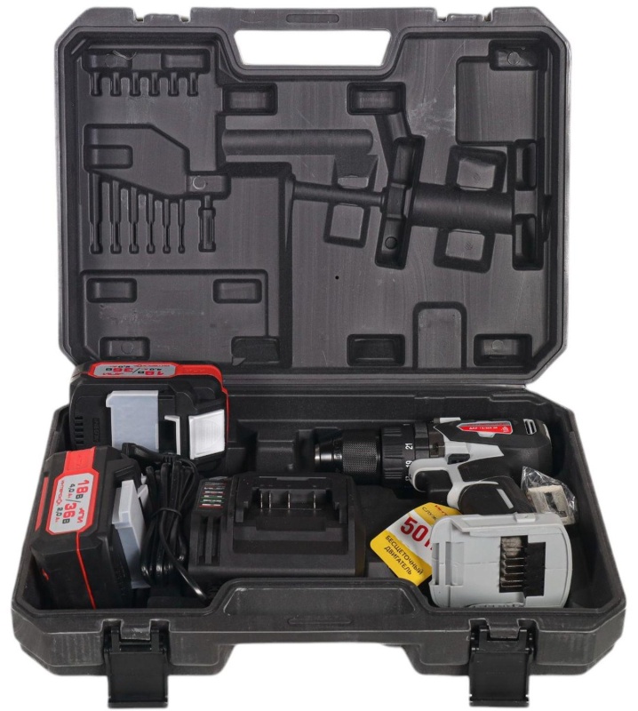 Дрель-шуруповерт бесщеточная ударн.акк.(кейс,2 акк. 2,0Ач, ЗУ)ДАУ-13/36В 50