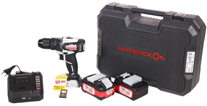 Дрель-шуруповерт бесщеточная ударн.акк.(кейс,2 акк. 2,0Ач, ЗУ)ДАУ-13/36В 50