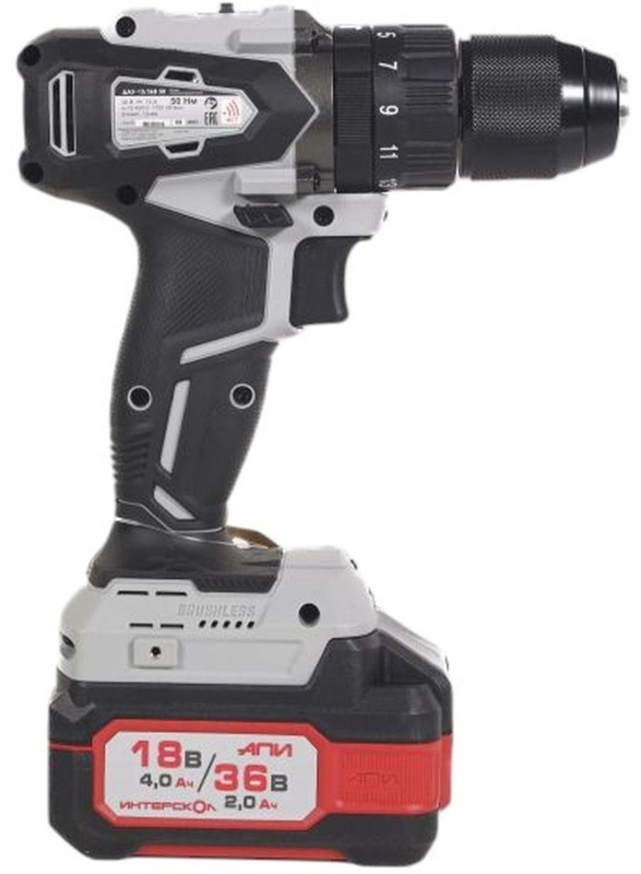Дрель-шуруповерт бесщеточная ударн.акк.(кейс,2 акк. 2,0Ач, ЗУ)ДАУ-13/36В 50