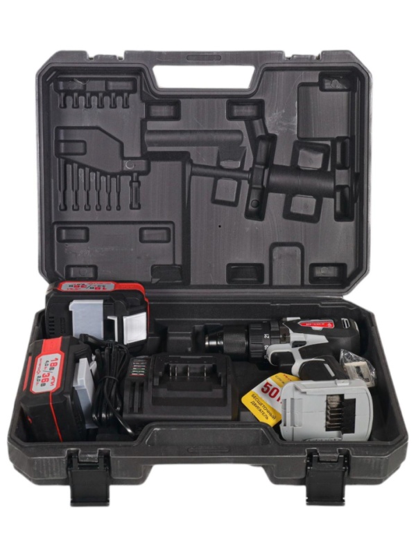 Дрель-шуруповерт бесщеточная ударн.акк.(кейс,2 акк. 2,0Ач, ЗУ)ДАУ-13/36В 50