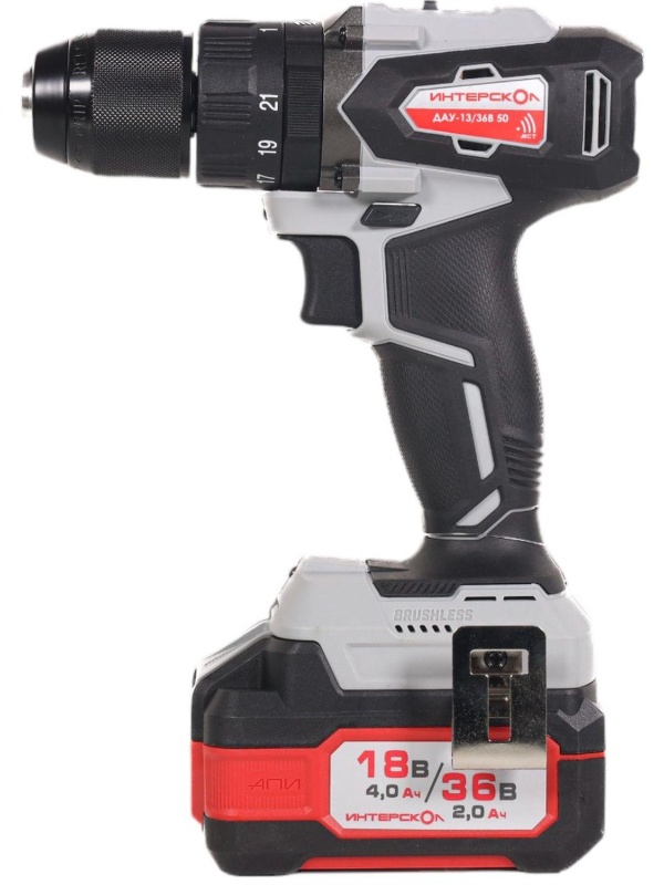 Дрель-шуруповерт бесщеточная ударн.акк.(кейс,2 акк. 2,0Ач, ЗУ)ДАУ-13/36В 50