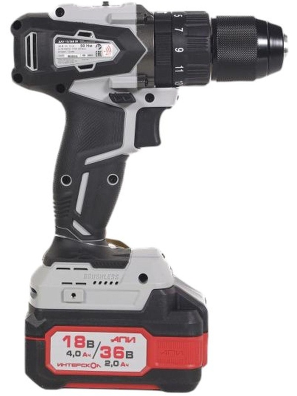 Дрель-шуруповерт бесщеточная ударн.акк.(кейс,2 акк. 2,0Ач, ЗУ)ДАУ-13/36В 50