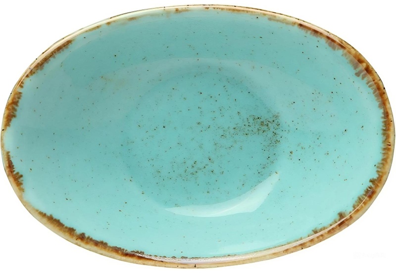 Соусник овальный 7х11см, фарфор, бирюзовый Seasons,(12шт/уп)