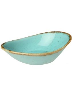 Соусник овальный 7х11см, фарфор, бирюзовый Seasons,(12шт/уп)