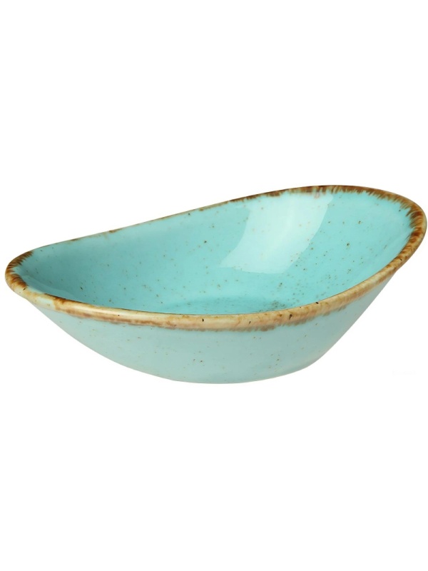 Соусник овальный 7х11см, фарфор, бирюзовый Seasons,(12шт/уп)