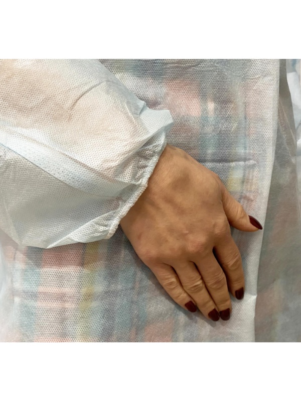 Халат хирург. стер, рук.рез, дл.140 см, р.54-56, пл.40, смс, 1шт